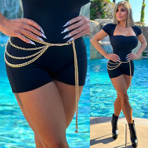 Connie's "BAD 🐩"  ONE SIZE FITS MOST ADJUSTABLE 3 GOLD CHAIN HIP BELT 💋💋💋