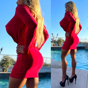 Connie's "RED 🍸 Martini Mini" Made in USA with Double Fabric Support and EXTREME Plunge