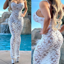 Connie's **LIMITED EXCLUSIVE** "RICH VIP WHITE PARTY MAXI" Semi Sheer STRETCH LACE, Unlined ... Made in The USA