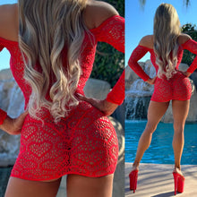 Connie's "RED LIGHT DISTRICT MINI" Sinfully EXPOSED Extreme Stretch See Thru Lingerie Mini Dress