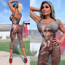 Connie's LIMITED!! "NAKED GIRLS KISSING 👄 RENAISSANCE ILLUSION MIDI" SEE THRU Mesh LOWER, Lined CHEST, Corset back, NOT for the SHY