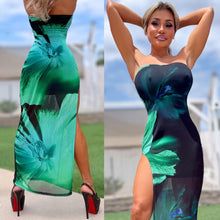 Connie's *LIMITED* "SEDUCTIVE JADE ORCHID MESH Maxi" STRETCH MESH, Full Stretch Fit, High Cut Thigh