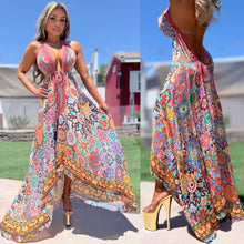 ***LIMITED*** Connie's "Aztec Princess"  *Silk* High Low Maxi" RICH BoHo Style, With Hand Sewn Crystal Accents
