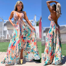 ***LIMITED*** Connie's LUX 🌴 Island BoHo Style, Island Butterfly, Flowers and Leopard  *Silk* High Low Maxi" With Hand Sewn 💎 Crystal Accents