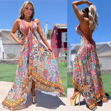 ***LIMITED*** Connie's "Aztec Princess"  *Silk* High Low Maxi" RICH BoHo Style, With Hand Sewn Crystal Accents