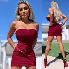 Connie's EXCLUSIVE "RICH STRAPPLESS GOLD ACCENT EVENING MINI" MERLOT 🍷 SHEEN, NO BRA NEEDED with DOUBLE FABRIC SUPPORT, Made in USA