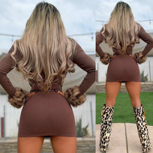 Connie's LIMITED EXCLUSIVE "COCO LEOPARD CROP BOLERO JACKET" Stretch Micro Ribbed, Faux Fur Collar and Wrist accents