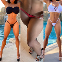 Connie's "HIGH HIP 3 pack set" Champagne Room Panties 🥂🍾, Black White and RED, Thong Panties