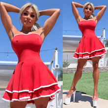 Connie's CUTE and Seductive 💋 "FITTED BANDEAU Tiered Ruffle Mini" Stretch Fabric, Side Zipper, NO SHORTS IN THIS MINI DRESS