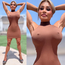 Connie's EXCLUSIVE "SEAMLESS and DELICIOUS ☕MOCHA☕ RIBBED MOCK NECK Mini" Super Stretchy, NOT LINED