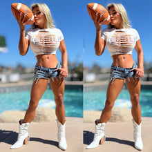 Connie's LIMITED!!! "San Diego Bad B TEQUILA T" SLASHED SOFT STRETCH TIGHT FIT CROP Top, VINTAGE LOOK Graphics, with Potential Exposure