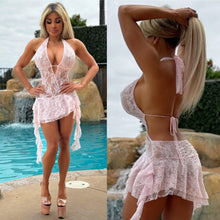 Connie's EXCLUSIVE "GARDEN of TIME Mini" PINK SEMI SEE Thru STRETCH Lace, Lightly Lined on top and Bottom, Made in USA!!!