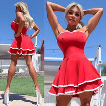 Connie's CUTE and Seductive 💋 "FITTED BANDEAU Tiered Ruffle Mini" Stretch Fabric, Side Zipper, NO SHORTS IN THIS MINI DRESS