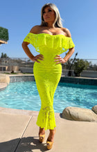 Connie's Made in USA!!! "NEON YELLOW MIAMI BEACH STRETCH FIT MAXI " STRETCH LACE & Stretch Fit Matching Lining, LIMITED ITEM!!!