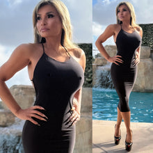 Connie's "Sophisticated 💋 VIP DEADLY BLACK LOW BACK MIDI" With Super Stretch Fit and Double fabric Support