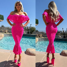 Connie's Made in USA!!! "NEON PINK MIAMI BEACH STRETCH FIT MAXI " STRETCH LACE & Stretch Fit Matching Lining, LIMITED ITEM!!!