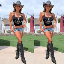 Connie's VINTAGE LOOK "TEQUILA, ALWAYS A GOOD IDEA" ADJUSTABLE SILVER BUCKLE Tank Top, BLACK Stretch Fit T-Shirt, Made in the USA
