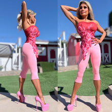 Connie's EXCLUSIVE!! MADE in USA!!! "PINK CAPRI LEGGINGS" Signature Double Fabric Construction