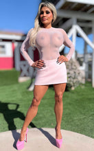 Connie's MADE IN USA ❤️ "SHEER LUXURY BODYSUIT" SOFT PINK SEMI SEE THRU, FULL STRETCH FIT, with a THONG button Snap Bottom Closure