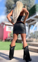Connie's LIMITED EXCLUSIVE "X SUEDE STUDDED 🤠 WESTERN MINI SKIRT" Stretch BLACK X SUEDE STUDDED, Zip Back Closure