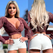 Connie's RICH 🫰 "FANCY PANTS BOOTY FLASH SHORTS" WHITE Slight Stretch fabric, With Zipper, Made in USA