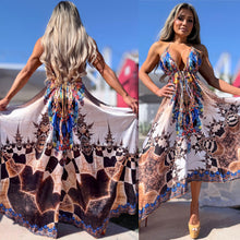 Connie's ***LIMITED*** "ROYAL BLUE THAI TEMPLE PRINCESS 🌺🛕🌺" SILKY RHINESTONE 💎 ACCENT RAYON High Low Maxi, Eye Hook Opening Back and Chest, Cinchable tie front