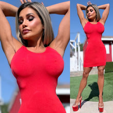 Connie's EXCLUSIVE "EVERYDAY TIGHT FIT HEAD TURNER SEAMLESS Mini" RED, Super Stretchy, Tank Dress