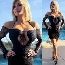 Connie's EXCLUSIVE & RICH "BLACK LACE VIXEN Mini" FULL STRETCH Fabric, Lined Front back and See thru Arms