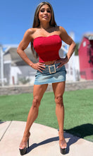 Connie's MADE in USA "SUMMERTIME SMOCKED Tube TOP" RED Full Stretch Fit and SUPPORT, NO BRA NEEDED Quality Constructed