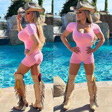 Connie's Boots Or Heels 👠👢 🤔 "PINK SCOOP NECK, 🍸CLUB🍸 ROMPER" ...🥂 DOUBLE FABRIC SUPPORT Made in USA 💯