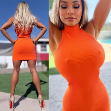Connie's EXCLUSIVE "SEAMLESS and DELICIOUS ORANGE JUICE 🍊 RIBBED MOCK NECK Mini" Super Stretchy, NOT LINED