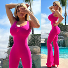 Connie's "EXCLUSIVE" RUCHED ASS CREAMY PINK Backless Jumpsuit ... MADE in the USA