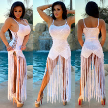 Connie's  LIMITED EXCLUSIVE 🍸"Rich WHITE CROCHET KNIT Resort Bikini Cover up" Adjustable Lace up Fit 🍸🍸🍸