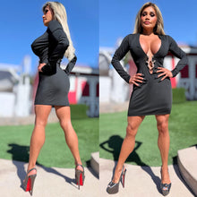 Connie's EXCLUSIVE "Elegant BLACK SNAKE DEEP PLUNGE MINI" Gold SNAKE Accent, EXTREME PLUNGE Super Stretch PENCIL FIT 🍸🍸🍸