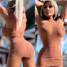 Connie's EXCLUSIVE "NAKED ISLAND GIRL ✨ CHAMPAGNE ROOM MINI" Rhinestone Sparkle, Extreme Stretch See Thru MESH Lingerie Mini Dress
