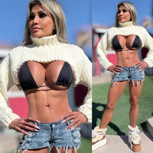 Connie's **LIMITED** "RICH WHITE CROP SWEATER" Wear it with a Cami or small top, and any Kind Jeans