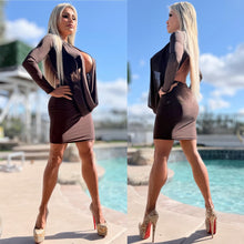 Connie's LIMITED "RICH CHOCOLATE MESH 🥂🍾 RICH & DARING MINI" GIANT COWL Plunge, Double Fabric LINED, Not for the SHY