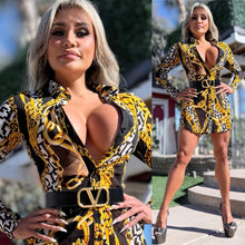 Connie's RICH RICH "FITTED SEMI SHEER & SEDUCTIVE BLACK & GOLD MINI" Full Button Down FITTED MESH SHIRT DRESS 🍸