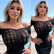 Connie's LIMITED AT THIS PRICE!!! "RICH!!! LUXURY SEMI SHEER PURE BLACK MINI 🍸" BLACK Semi Sheer Spandex Knit