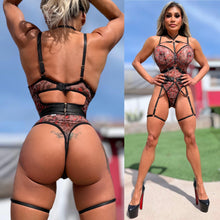 Connie's LIMITED Adults ONLY FULLY ADJUSTABLE "RED KISS 💋 LEOPARD F-ME BODYSUIT" Adjusts to about any Body type, Lingerie or Club Bodysuit