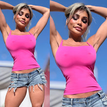 Connie's Exclusive "SEAMLESS and SMOOTH DOUBLE Layer CAMI Top" BRIGHT PINK Super Stretch Fit...Made in The USA😍