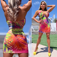 Connie's "BALI Beach Bad Girl OPEN CHEST Mini" Adjustable Halter, Tie Stretch Fit Fabric