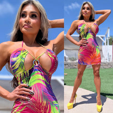 Connie's "BALI Beach Bad Girl OPEN CHEST Mini" Adjustable Halter, Tie Stretch Fit Fabric