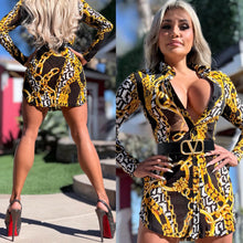 Connie's RICH RICH "FITTED SEMI SHEER & SEDUCTIVE BLACK & GOLD MINI" Full Button Down FITTED MESH SHIRT DRESS 🍸