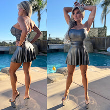 Connie's "Metallic Gunmetal STRAPLESS MARILYN Mini" Double Fabric Support and Smoothing ...Made in the USA