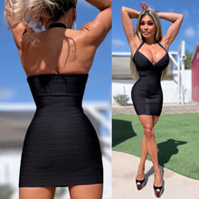 Connie's EXCLUSIVE "CHEST POPPIN BANDAGE MINI" BLACK NIGHT 🖤🥂🖤, TIGHT and BODY SHAPING, PUSHES YOU UP, SMOOTHES YOU OUT, SHORT HALTER, NO BRA NEEDED