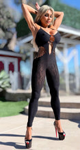 Connie's  "VIP  🥂, EXTREME PLUNGE CLUB Jumpsuit 🍸"  Semi See Thru Fishnet, FULL STRETCH SPANDEX with Chest accents