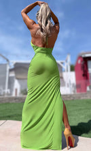 Connie's  LIMITED "RESORT WEAR RICH $ SEDUCTIVE CREAMY PISTACHIO MAXI" With EXTREME Thigh Cut and GOLD Accent, NOT for The SHY