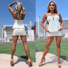 Connie's "WHITE SUGAR BLING MINI" It's All About the ASS and Legs, Make it as Short as You want, Rhinestone accent, Made in USA