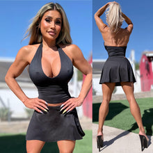 Connie's EXCLUSIVE "PLAYFUL SMOOTH BLACK SWING SKIRT" Stretch Fit, With Built in Booty Shorts, Made in USA